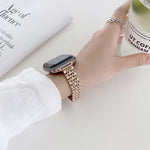 七連ビーズスチール交換ストラップウォッチバンド、Apple Watch Series 7 41mm / & 6 & SE & 5 & 4 40mm対応、Apple Watch Series 7 45mm / & 6 & SE & 5 & 4 44mm対応