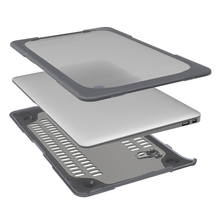 TPU + PC 二色落下防止ノートパソコン保護ケース、MacBook Air 11.6インチ A1465 / A1370用、MacBook Retina 12インチ A1534用