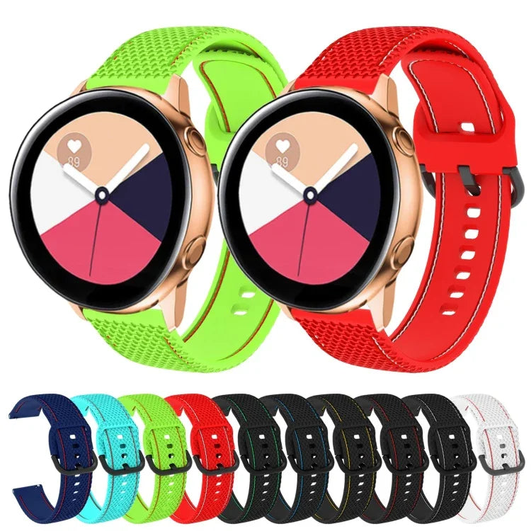 Samsung Galaxy Watch Active 2用二色ステッチシリコン交換ストラップウォッチバンド、20mm