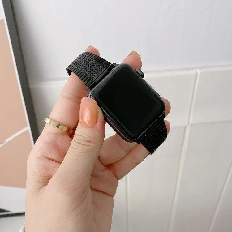 小さい手首用スチール交換ストラップウォッチバンド、Apple Watch Series 7 41mm / & 6 & SE & 5 & 4 40mm対応、Apple Watch Series 7 45mm / & 6 & SE & 5 & 4 44mm対応