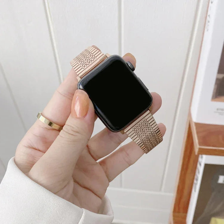 小さい手首用スチール交換ストラップウォッチバンド、Apple Watch Series 7 41mm / & 6 & SE & 5 & 4 40mm対応、Apple Watch Series 7 45mm / & 6 & SE & 5 & 4 44mm対応