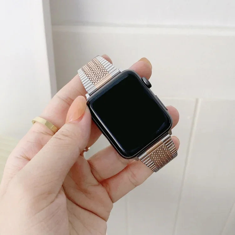 小さい手首用スチール交換ストラップウォッチバンド、Apple Watch Series 7 41mm / & 6 & SE & 5 & 4 40mm対応、Apple Watch Series 7 45mm / & 6 & SE & 5 & 4 44mm対応