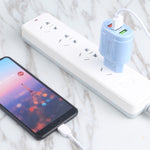 13-222 QC3.0 USB + 2.1A デュアルUSBポートマカロン型トラベルチャージャー、EUプラグ、USプラグ