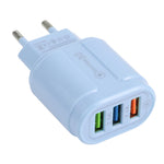 13-222 QC3.0 USB + 2.1A デュアルUSBポートマカロン型トラベルチャージャー、EUプラグ、USプラグ