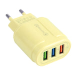13-222 QC3.0 USB + 2.1A デュアルUSBポートマカロン型トラベルチャージャー、EUプラグ、USプラグ