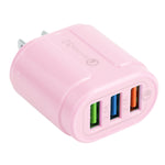 13-222 QC3.0 USB + 2.1A デュアルUSBポートマカロン型トラベルチャージャー、EUプラグ、USプラグ