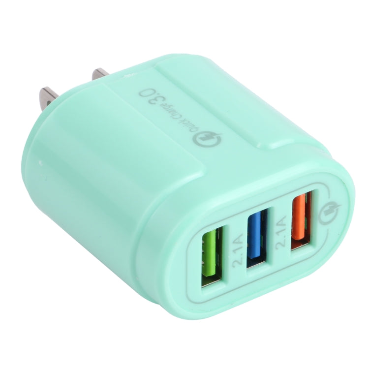 13-222 QC3.0 USB + 2.1A デュアルUSBポートマカロン型トラベルチャージャー、EUプラグ、USプラグ