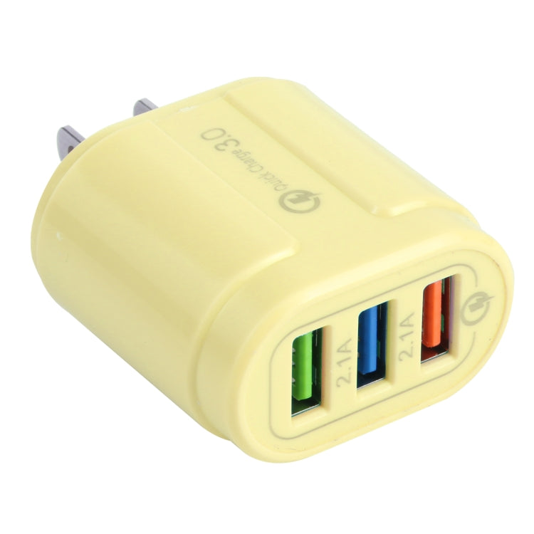 13-222 QC3.0 USB + 2.1A デュアルUSBポートマカロン型トラベルチャージャー、EUプラグ、USプラグ