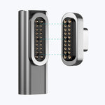 100W USB-C / Type-C メス to 20ピン 磁気 USB-C / Type-C オス エルボーアダプター