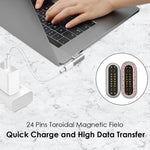 100W USB-C / Type-C メス to 20ピン 磁気 USB-C / Type-C オス エルボーアダプター