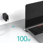 100W USB-C / Type-C メス to 20ピン 磁気 USB-C / Type-C オス エルボーアダプター