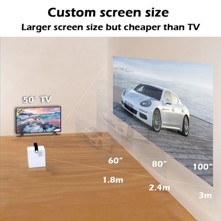 WEJOY Y2 1920x1080P 100 ANSIルーメン ポータブルホームシアター LED HDデジタルプロジェクター、バッテリータッチコントロール版、Android 9.0、2G+16G、Y2 USプラグ