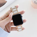 22mm幅三連ビーズセラミックスチール交換ストラップウォッチバンド Apple Watch Series 7 41mm / 6 & SE & 5 & 4 40mm / 3 & 2 & 1 38mm対応、7 45mm / 6 & SE & 5 & 4 44mm / 3 & 2 & 1 42mm対応