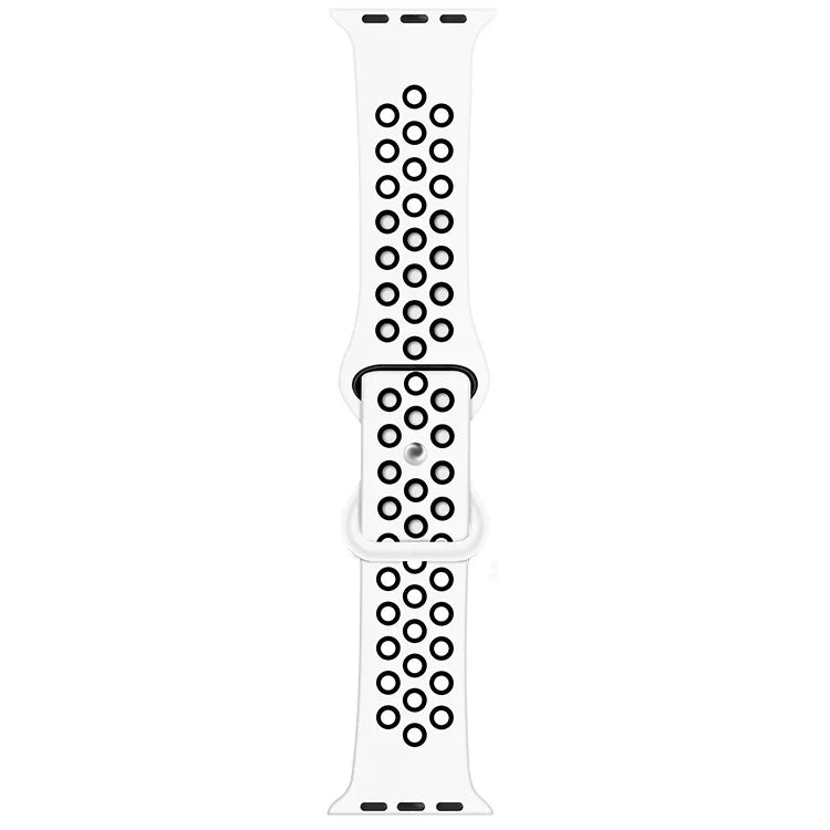 バタフライバックルデュアルトーン液体シリコン交換用ウォッチバンド Apple Watchシリーズ用、7 41mm / 6 & SE & 5 & 4 40mm / 3 & 2 & 1 38mm、7 45mm / 6 & SE & 5 & 4 44mm / 3 & 2 & 1 42mm