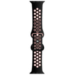 バタフライバックルデュアルトーン液体シリコン交換用ウォッチバンド Apple Watchシリーズ用、7 41mm / 6 & SE & 5 & 4 40mm / 3 & 2 & 1 38mm、7 45mm / 6 & SE & 5 & 4 44mm / 3 & 2 & 1 42mm
