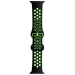 バタフライバックルデュアルトーン液体シリコン交換用ウォッチバンド Apple Watchシリーズ用、7 41mm / 6 & SE & 5 & 4 40mm / 3 & 2 & 1 38mm、7 45mm / 6 & SE & 5 & 4 44mm / 3 & 2 & 1 42mm