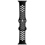 バタフライバックルデュアルトーン液体シリコン交換用ウォッチバンド Apple Watchシリーズ用、7 41mm / 6 & SE & 5 & 4 40mm / 3 & 2 & 1 38mm、7 45mm / 6 & SE & 5 & 4 44mm / 3 & 2 & 1 42mm