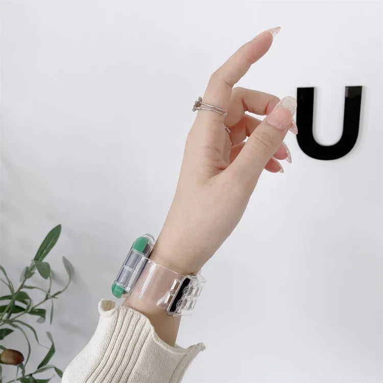 一体型カラ―コントラスト交換用ストラップウォッチバンド Apple Watchシリーズ用、7 41mm / 6 & SE & 5 & 4 40mm / 3 & 2 & 1 38mm、7 45mm / 6 & SE & 5 & 4 44mm / 3 & 2 & 1 42mm