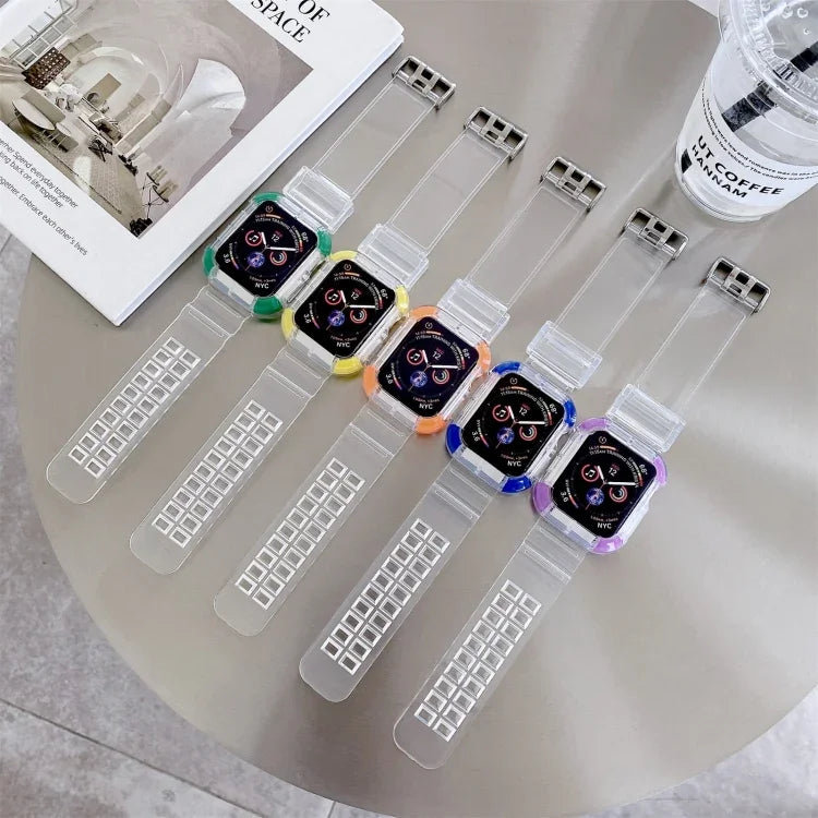 一体型カラ―コントラスト交換用ストラップウォッチバンド Apple Watchシリーズ用、7 41mm / 6 & SE & 5 & 4 40mm / 3 & 2 & 1 38mm、7 45mm / 6 & SE & 5 & 4 44mm / 3 & 2 & 1 42mm