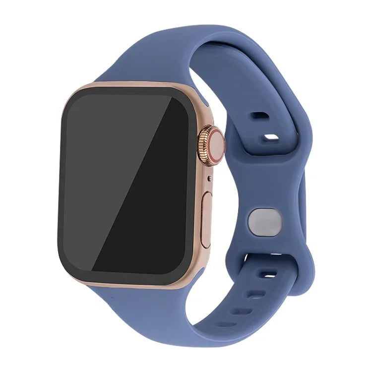スリム8バックルシリコン交換用ストラップウォッチバンド、Apple Watchシリーズ7 41mm / & 6 & SE & 5 & 4 40mm用、Apple Watchシリーズ7 45mm / & 6 & SE & 5 & 4 44mm用