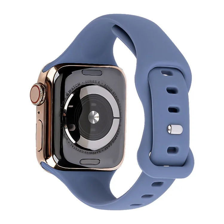 スリム8バックルシリコン交換用ストラップウォッチバンド、Apple Watchシリーズ7 41mm / & 6 & SE & 5 & 4 40mm用、Apple Watchシリーズ7 45mm / & 6 & SE & 5 & 4 44mm用
