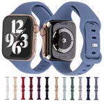 スリム8バックルシリコン交換用ストラップウォッチバンド、Apple Watchシリーズ7 41mm / & 6 & SE & 5 & 4 40mm用、Apple Watchシリーズ7 45mm / & 6 & SE & 5 & 4 44mm用