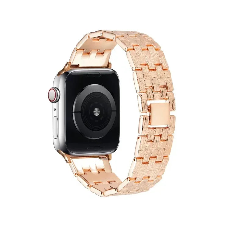 織り目テクスチャーステンレススチール交換用ウォッチバンド Apple Watchシリーズ用、7 41mm / 6 & SE & 5 & 4 40mm / 3 & 2 & 1 38mm、7 45mm / 6 & SE & 5 & 4 44mm / 3 & 2 & 1 42mm