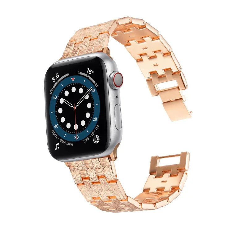 織り目テクスチャーステンレススチール交換用ウォッチバンド Apple Watchシリーズ用、7 41mm / 6 & SE & 5 & 4 40mm / 3 & 2 & 1 38mm、7 45mm / 6 & SE & 5 & 4 44mm / 3 & 2 & 1 42mm