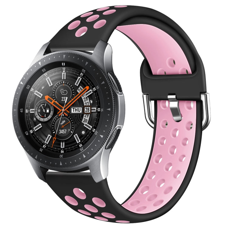 For Galaxy Watch 46 / S3 / Huawei Watch GT 1 / 2 22mm Smart Watch Silicone Double Color Wrist Strap Watchband, L, S