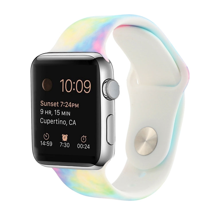 シリコン塗装パターン交換用ウォッチバンド、Apple Watch Series 7 41mm / 6 & SE & 5 & 4 40mm / 3 & 2 & 1 38mm、7 45mm / 6 & SE & 5 & 4 44mm / 3 & 2 & 1 42mm用