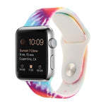 シリコン塗装パターン交換用ウォッチバンド、Apple Watch Series 7 41mm / 6 & SE & 5 & 4 40mm / 3 & 2 & 1 38mm、7 45mm / 6 & SE & 5 & 4 44mm / 3 & 2 & 1 42mm用