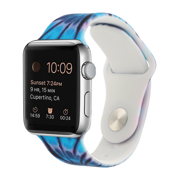 シリコン塗装パターン交換用ウォッチバンド、Apple Watch Series 7 41mm / 6 & SE & 5 & 4 40mm / 3 & 2 & 1 38mm、7 45mm / 6 & SE & 5 & 4 44mm / 3 & 2 & 1 42mm用