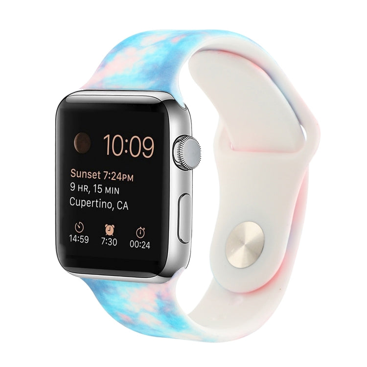 シリコン塗装パターン交換用ウォッチバンド、Apple Watch Series 7 41mm / 6 & SE & 5 & 4 40mm / 3 & 2 & 1 38mm、7 45mm / 6 & SE & 5 & 4 44mm / 3 & 2 & 1 42mm用