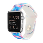 シリコン塗装パターン交換用ウォッチバンド、Apple Watch Series 7 41mm / 6 & SE & 5 & 4 40mm / 3 & 2 & 1 38mm、7 45mm / 6 & SE & 5 & 4 44mm / 3 & 2 & 1 42mm用