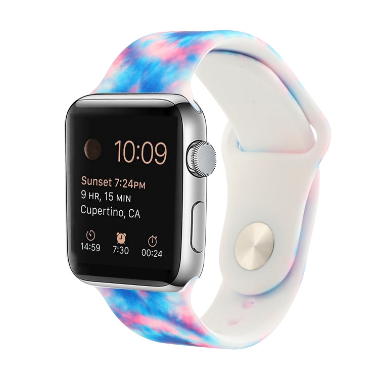 シリコン塗装パターン交換用ウォッチバンド、Apple Watch Series 7 41mm / 6 & SE & 5 & 4 40mm / 3 & 2 & 1 38mm、7 45mm / 6 & SE & 5 & 4 44mm / 3 & 2 & 1 42mm用
