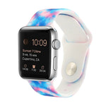 シリコン塗装パターン交換用ウォッチバンド、Apple Watch Series 7 41mm / 6 & SE & 5 & 4 40mm / 3 & 2 & 1 38mm、7 45mm / 6 & SE & 5 & 4 44mm / 3 & 2 & 1 42mm用