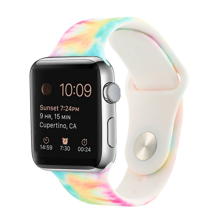 シリコン塗装パターン交換用ウォッチバンド、Apple Watch Series 7 41mm / 6 & SE & 5 & 4 40mm / 3 & 2 & 1 38mm、7 45mm / 6 & SE & 5 & 4 44mm / 3 & 2 & 1 42mm用