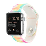 シリコン塗装パターン交換用ウォッチバンド、Apple Watch Series 7 41mm / 6 & SE & 5 & 4 40mm / 3 & 2 & 1 38mm、7 45mm / 6 & SE & 5 & 4 44mm / 3 & 2 & 1 42mm用