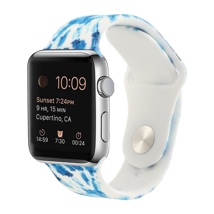 シリコン塗装パターン交換用ウォッチバンド、Apple Watch Series 7 41mm / 6 & SE & 5 & 4 40mm / 3 & 2 & 1 38mm、7 45mm / 6 & SE & 5 & 4 44mm / 3 & 2 & 1 42mm用