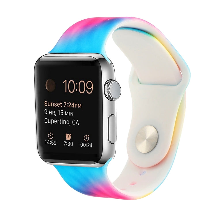 シリコン塗装パターン交換用ウォッチバンド、Apple Watch Series 7 41mm / 6 & SE & 5 & 4 40mm / 3 & 2 & 1 38mm、7 45mm / 6 & SE & 5 & 4 44mm / 3 & 2 & 1 42mm用