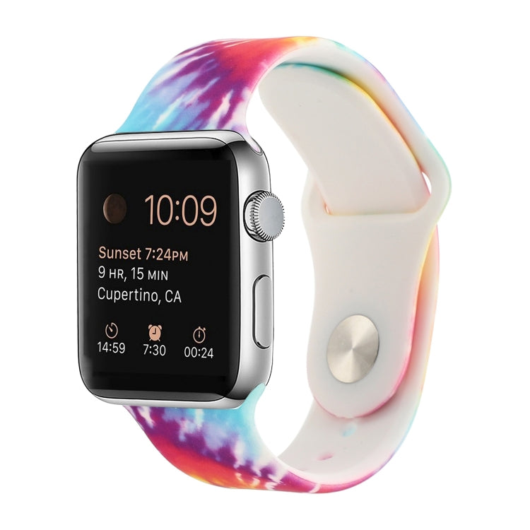 シリコン塗装パターン交換用ウォッチバンド、Apple Watch Series 7 41mm / 6 & SE & 5 & 4 40mm / 3 & 2 & 1 38mm、7 45mm / 6 & SE & 5 & 4 44mm / 3 & 2 & 1 42mm用