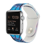 シリコン塗装パターン交換用ウォッチバンド、Apple Watch Series 7 41mm / 6 & SE & 5 & 4 40mm / 3 & 2 & 1 38mm、7 45mm / 6 & SE & 5 & 4 44mm / 3 & 2 & 1 42mm用