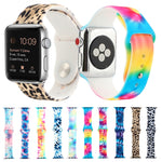 シリコン塗装パターン交換用ウォッチバンド、Apple Watch Series 7 41mm / 6 & SE & 5 & 4 40mm / 3 & 2 & 1 38mm、7 45mm / 6 & SE & 5 & 4 44mm / 3 & 2 & 1 42mm用