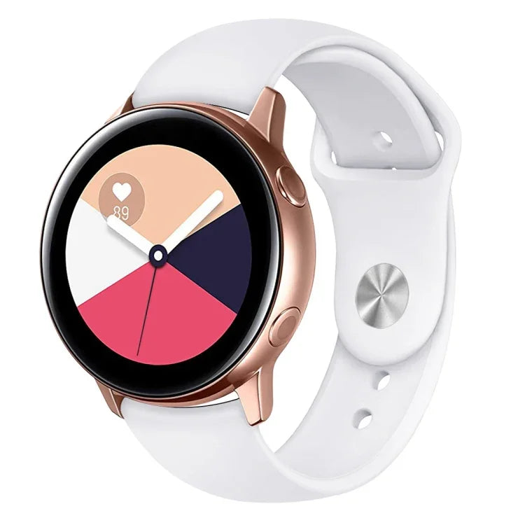 For Galaxy Watch Active 2 Smart Watch Solid Color Silicone Wrist Strap Watchband, L, S