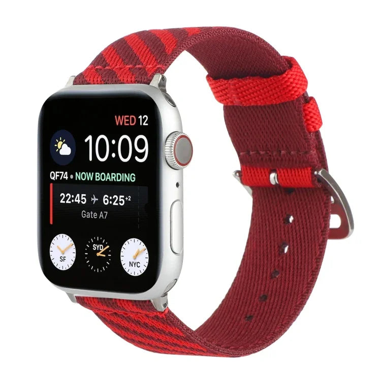 ナイロンシングルループ交換用ストラップウォッチバンド、Apple Watch Series 7 41mm / 6 & SE & 5 & 4 40mm / 3 & 2 & 1 38mm、7 45mm / 6 & SE & 5 & 4 44mm / 3 & 2 & 1 42mm用