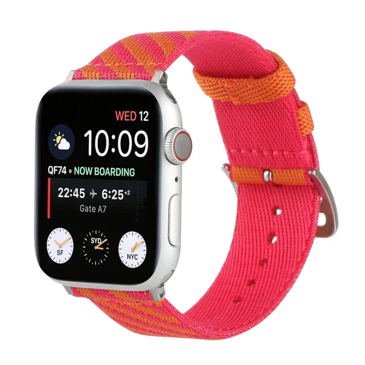 ナイロンシングルループ交換用ストラップウォッチバンド、Apple Watch Series 7 41mm / 6 & SE & 5 & 4 40mm / 3 & 2 & 1 38mm、7 45mm / 6 & SE & 5 & 4 44mm / 3 & 2 & 1 42mm用