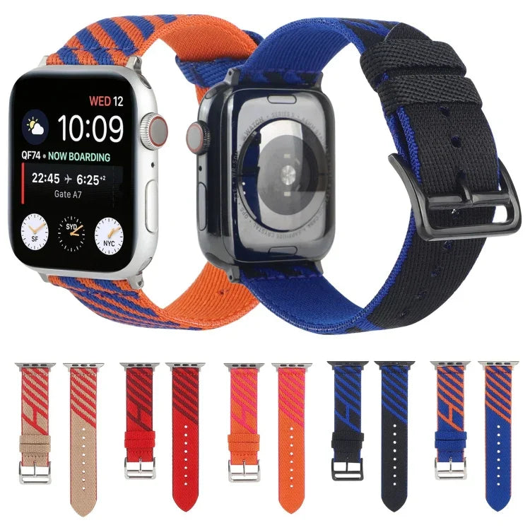 ナイロンシングルループ交換用ストラップウォッチバンド、Apple Watch Series 7 41mm / 6 & SE & 5 & 4 40mm / 3 & 2 & 1 38mm、7 45mm / 6 & SE & 5 & 4 44mm / 3 & 2 & 1 42mm用