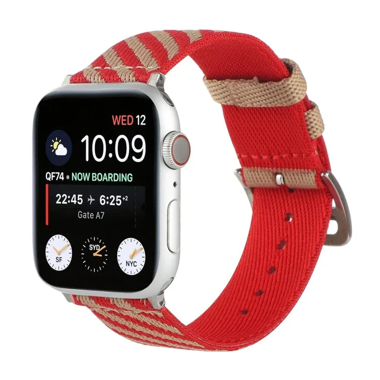 ナイロンシングルループ交換用ストラップウォッチバンド、Apple Watch Series 7 41mm / 6 & SE & 5 & 4 40mm / 3 & 2 & 1 38mm、7 45mm / 6 & SE & 5 & 4 44mm / 3 & 2 & 1 42mm用