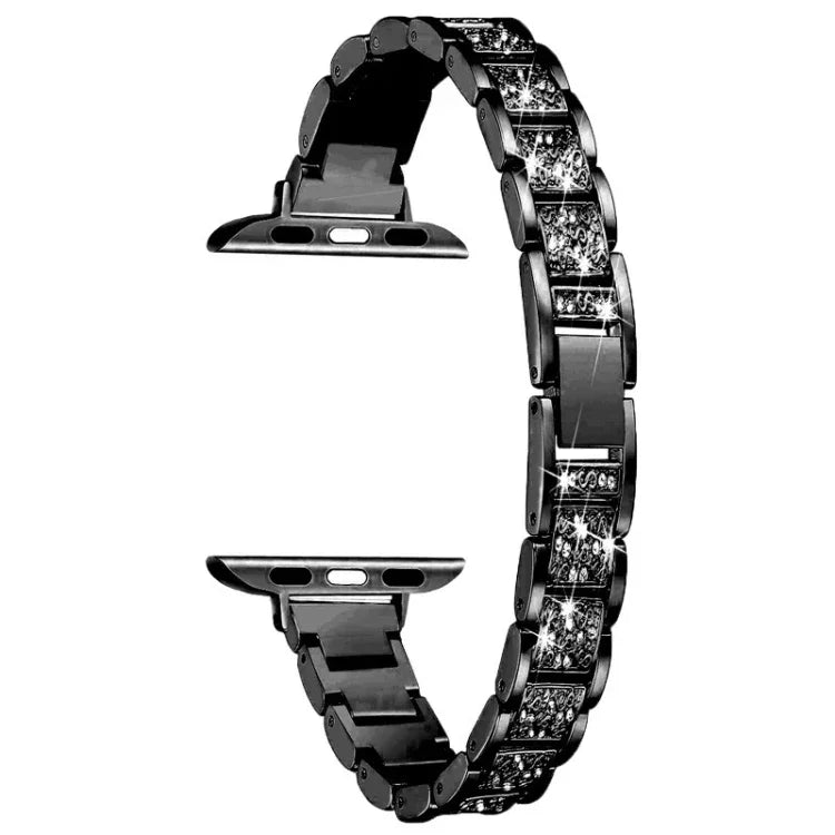 14mm 三粒ダイヤモンドアルミ合金交換用ストラップウォッチバンド、Apple Watch Series 7 41mm / 6 & SE & 5 & 4 40mm / 3 & 2 & 1 38mm、7 45mm / 6 & SE & 5 & 4 44mm / 3 & 2 & 1 42mm用