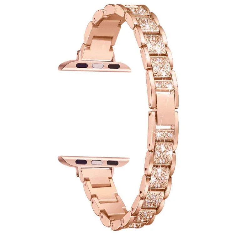 14mm 三粒ダイヤモンドアルミ合金交換用ストラップウォッチバンド、Apple Watch Series 7 41mm / 6 & SE & 5 & 4 40mm / 3 & 2 & 1 38mm、7 45mm / 6 & SE & 5 & 4 44mm / 3 & 2 & 1 42mm用